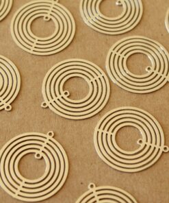 10 pc. Laser Cut Silver Circle Shaped Filigree Drop Connectors, 21.5mm by 20mm | MIS-411