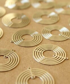 10 pc. Laser Cut Silver Circle Shaped Filigree Drop Connectors, 21.5mm by 20mm | MIS-411