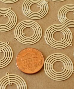 10 pc. Laser Cut Silver Circle Shaped Filigree Drop Connectors, 21.5mm by 20mm | MIS-411