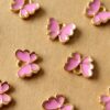 10 pc. Lilac Purple and Gold Enameled Butterfly Charms, 12.5mm x 10.5mm | MIS-437