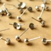 12 pc. Stainless Steel Half Round Earring Posts, 5mm Ball | FI-408*