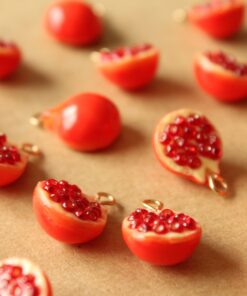5 pc. Pomegranate Charms, 15.5mm by 11.5mm, Fruit Pendant Fruity Summer Spring Juicy Ripening | MIS-471