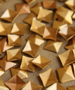 8 pc. Tiny Raw Brass Faceted Diamond Stampings : 8.5mm by 7.5mm - made in USA | RB-186