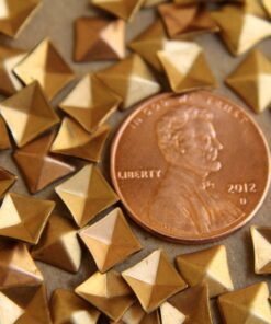 8 pc. Tiny Raw Brass Faceted Diamond Stampings : 8.5mm by 7.5mm - made in USA | RB-186