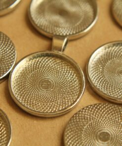 4 pc. Round Silver Pendant Bezel Setting, 25mm diameter | FI-060