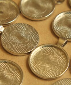 4 pc. Round Silver Pendant Bezel Setting, 25mm diameter | FI-060