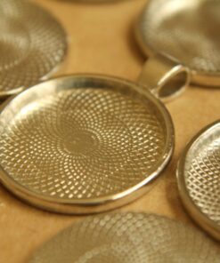 4 pc. Round Silver Pendant Bezel Setting, 25mm diameter | FI-060