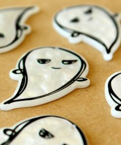 2 pc. Mischievious Ghost Charms, 39mm x 28mm, White Ghost, Spooky Ghost, Halloween Costume, Sheet Phantom Spirit | MIS-496