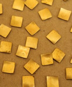 8 pc. Small Raw Brass Domed Squares: 7mm by 7mm - made in USA | RB-223