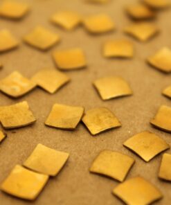 8 pc. Small Raw Brass Domed Squares: 7mm by 7mm - made in USA | RB-223