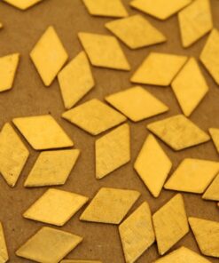 24 pc. Small Raw Brass Crosshatched Diamonds: 11mm by 6.5mm - made in USA | RB-231