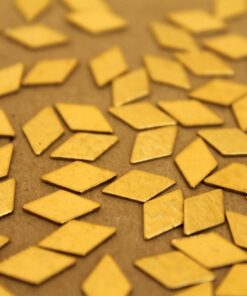 24 pc. Small Raw Brass Crosshatched Diamonds: 11mm by 6.5mm - made in USA | RB-231