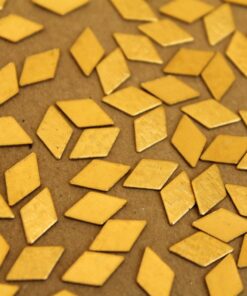 24 pc. Small Raw Brass Crosshatched Diamonds: 11mm by 6.5mm - made in USA | RB-231