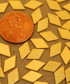 24 pc. Small Raw Brass Crosshatched Diamonds: 11mm by 6.5mm - made in USA | RB-231