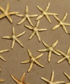 8 pc. Raw Brass Starfish Stampings: 19mm by 20mm - made in USA | RB-324