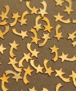 24 pc. Small Raw Brass Shooting Star: 7mm by 11mm - made in USA | RB-336