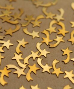 24 pc. Small Raw Brass Shooting Star: 7mm by 11mm - made in USA | RB-336