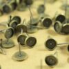 50 pc. 6mm Ear Post Blank Cabochon Setting Antique Bronze | FI-101