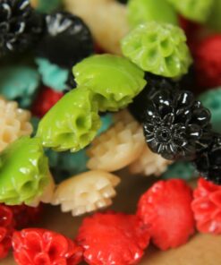 8 pc. Medium Glossy Tall Chrysanthemum Beads 15mm | RES-417