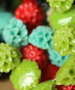 8 pc. Medium Glossy Tall Chrysanthemum Beads 15mm | RES-417