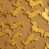 6 pc. Raw Brass Dachshund Charms: 17mm by 12mm - made in USA | RB-409