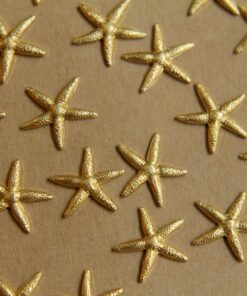 4 pc. Small Raw Brass Starfish: 14mm by 12mm - Made in USA | RB-420