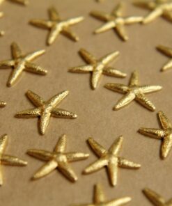 4 pc. Small Raw Brass Starfish: 14mm by 12mm - Made in USA | RB-420