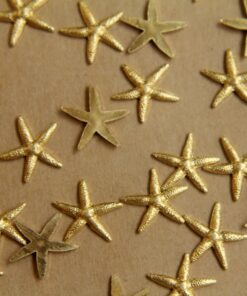 4 pc. Small Raw Brass Starfish: 14mm by 12mm - Made in USA | RB-420