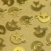 12 pc. Raw Brass Star and Crescent Moon Charms: 11.5mm by 13mm - made in USA | RB-448
