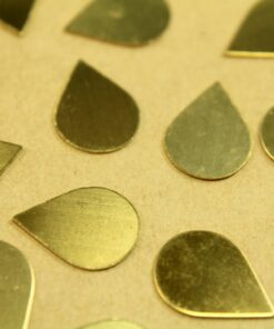 12 pc. Small Raw Brass Teardrops: 18mm by 13mm - made in USA | RB-454