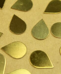 12 pc. Small Raw Brass Teardrops: 18mm by 13mm - made in USA | RB-454