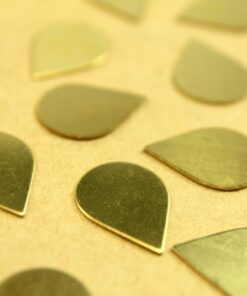 12 pc. Small Raw Brass Teardrops: 18mm by 13mm - made in USA | RB-454