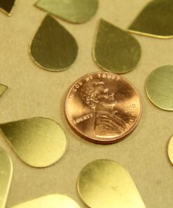 12 pc. Small Raw Brass Teardrops: 18mm by 13mm - made in USA | RB-454