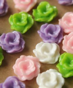 CLOSEOUT - 24 pc. Glossy Rippled Flower Cabochons 12mm | RES-459