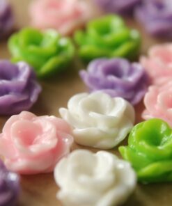 CLOSEOUT - 24 pc. Glossy Rippled Flower Cabochons 12mm | RES-459