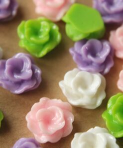 CLOSEOUT - 24 pc. Glossy Rippled Flower Cabochons 12mm | RES-459