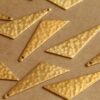 4 pc. Raw Brass Hammered Asymmetrical Triangle Charms (Left): 34mm by 14mm - made in USA | RB-486
