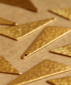 4 pc. Raw Brass Hammered Asymmetrical Triangle Charms (Left): 34mm by 14mm - made in USA | RB-486