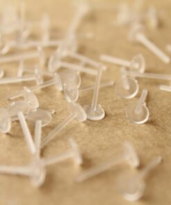 200 pc. Plastic Earring Posts, 5mm pad | FI-156