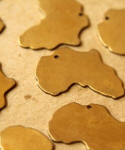 3 pc. Raw Brass Africa Charms: 32mm by 27mm - made in USA * Also available in 15 piece * | RB-553