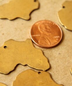 3 pc. Raw Brass Africa Charms: 32mm by 27mm - made in USA * Also available in 15 piece * | RB-553