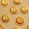 10 pc. Raw Brass Sunflower Disc Charms: 16mm in diameter - made in USA | RB-626