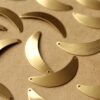 8 pc. Raw Brass Rounded Crescent Connectors: 33mm by 8mm - made in USA | RB-630