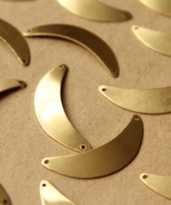 8 pc. Raw Brass Rounded Crescent Connectors: 33mm by 8mm - made in USA | RB-630
