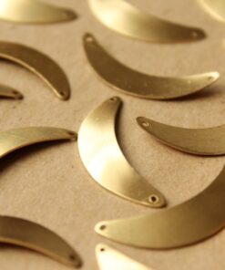 8 pc. Raw Brass Rounded Crescent Connectors: 33mm by 8mm - made in USA | RB-630