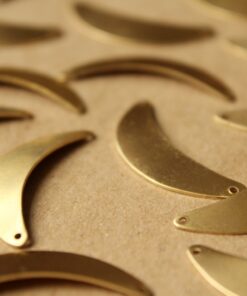 8 pc. Raw Brass Rounded Crescent Connectors: 33mm by 8mm - made in USA | RB-630