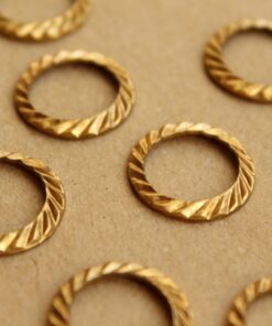 6 pc. Raw Brass Fancy Circles: 18mm diameter - made in USA | RB-677