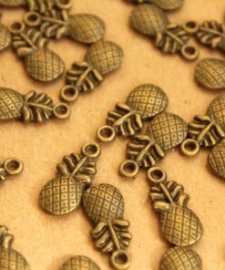 15 pc. Antique Bronze Pineapple Charms, 19.5mm x 9mm | MIS-058
