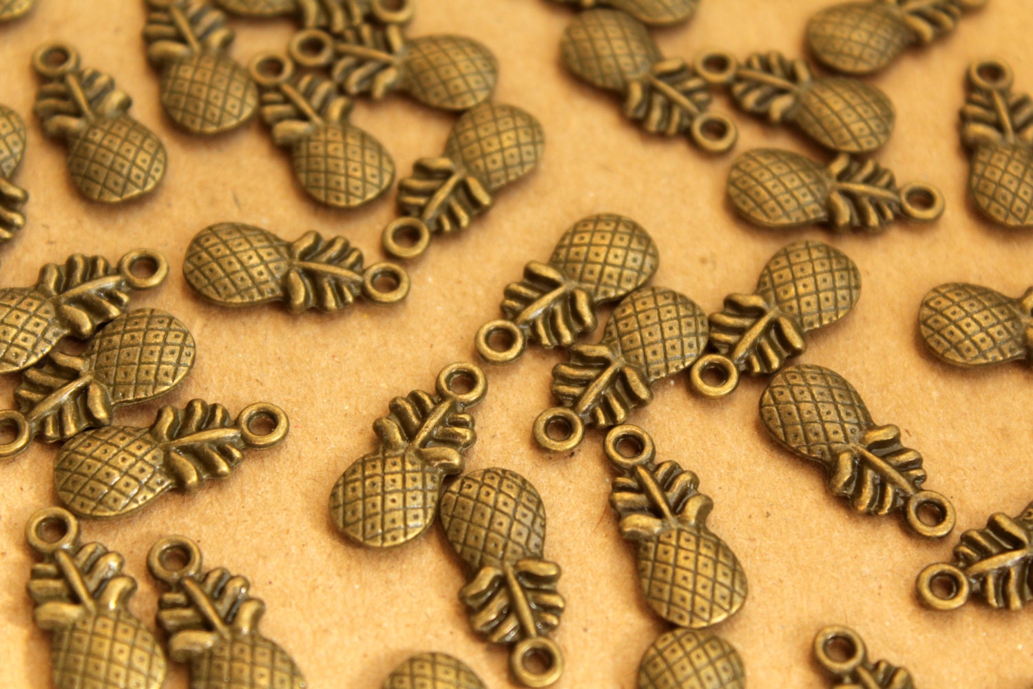 15 pc. Antique Bronze Pineapple Charms, 19.5mm x 9mm | MIS-058
