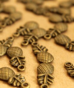 15 pc. Antique Bronze Pineapple Charms, 19.5mm x 9mm | MIS-058